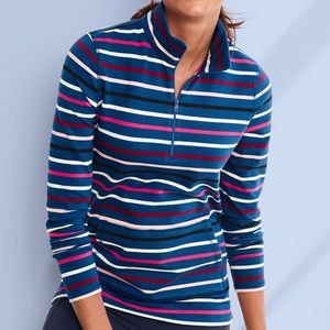 Talbots Quarter Zip Striped Pullover
